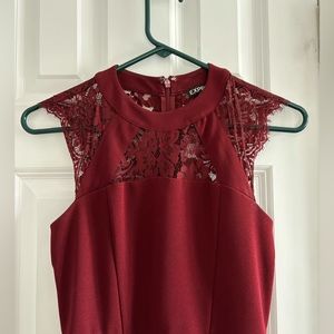 Burgundy Red Lace Express Size 0 Mini Dress